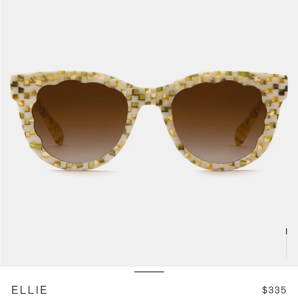 KREWE Ellie Women's Sunglasses in Cream and gold.